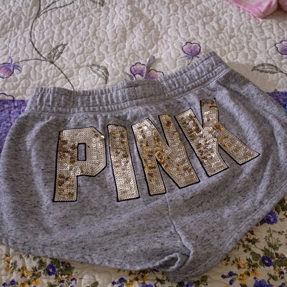 Vintage Y2K Victoria Secret Booty Short Shorts VS 🩷 Pink Bling S Sweats
